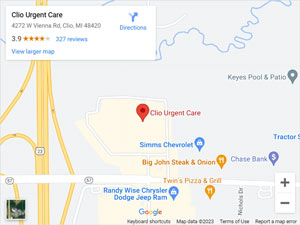 Get Directions from your location to Clio Urgent Care in Clio, MI